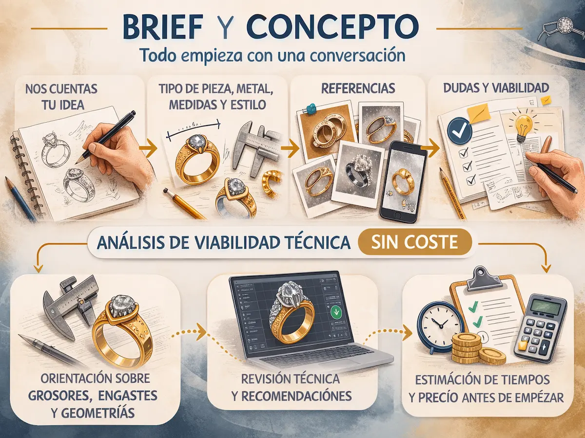 Bocetos y referencias para el diseño de joyería